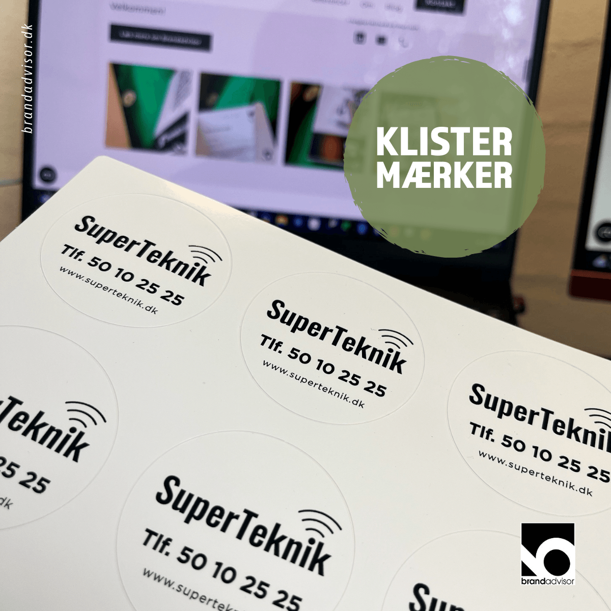 Klistermærker på ark
